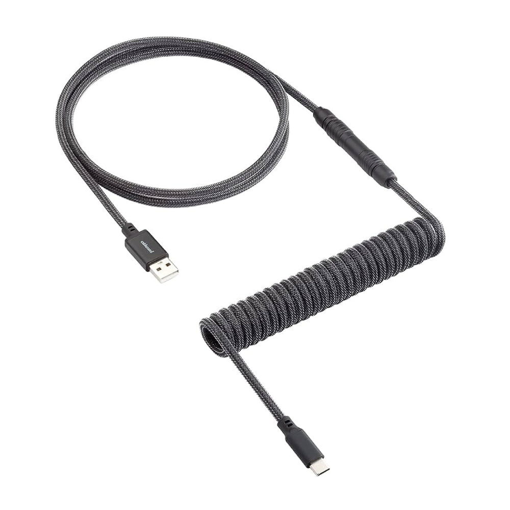 CableMod Artisan Coiled Keyboard Cable (Carbon Grey, Slimline, USB A to USB Type C, 150cm) - كابل - Store 974 | ستور ٩٧٤
