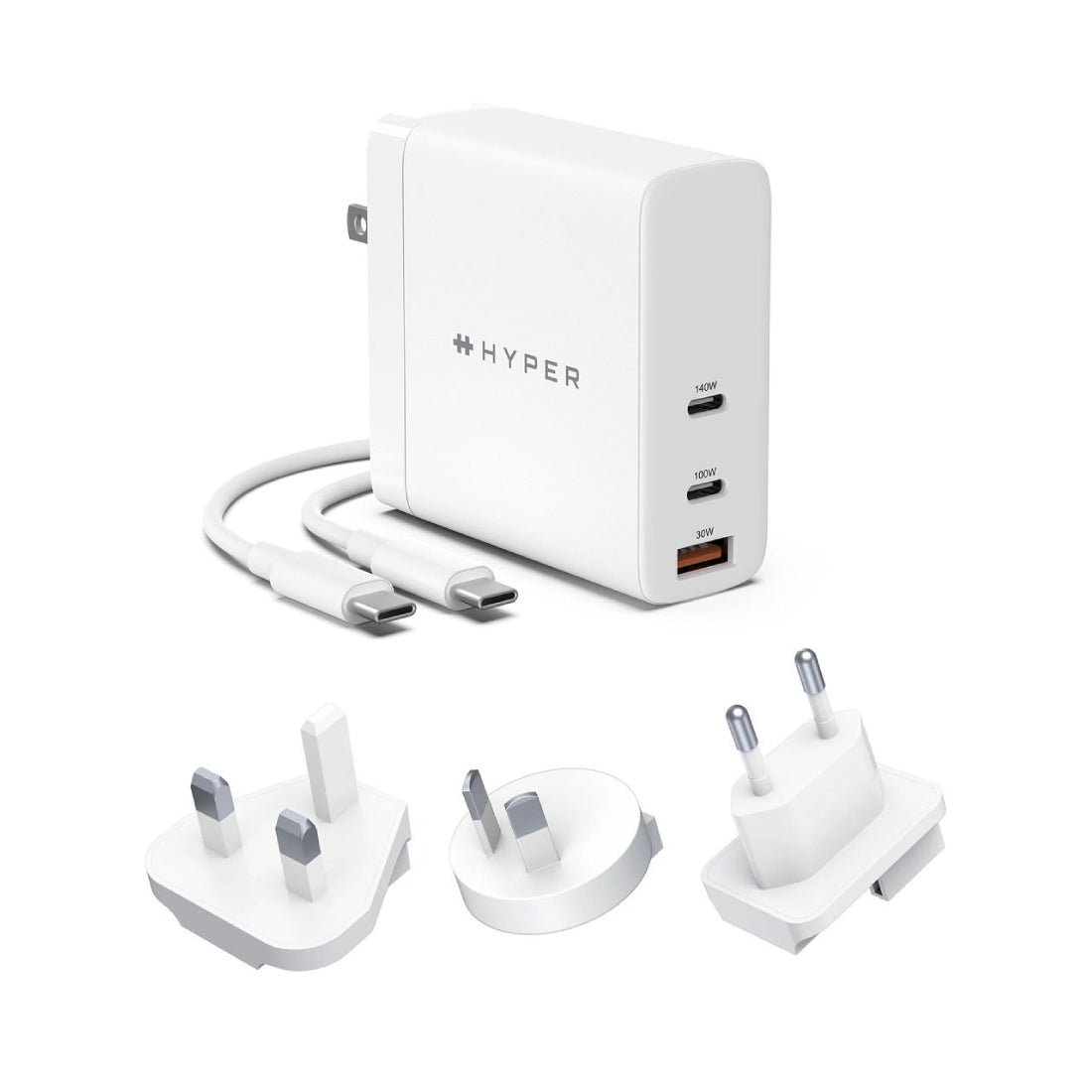 Hyper HyperJuice 140W PD 3.1 USB-C GaN Charger With Adapters - شاحن - Store 974 | ستور ٩٧٤
