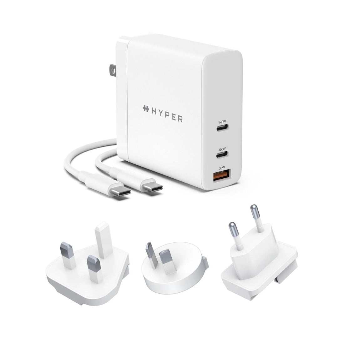 Hyperjuice Hyperjuice 140W PD 3.1 USB -C GAN شاحن مع محولات - شaحn Hyperjuice Hyperjuice 140W PD 3.1 USB -C GAN شاحن مع محولات - شaحn