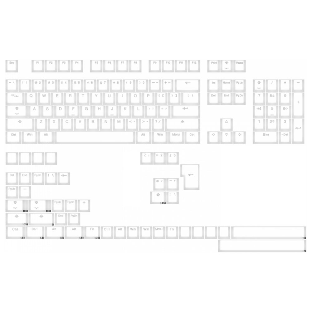 Tai-Hao ABS 152 Keys Cubic Profile Translucent Backlit Keycaps - Nata De Coco - White - مفاتيح - Store 974 | ستور ٩٧٤