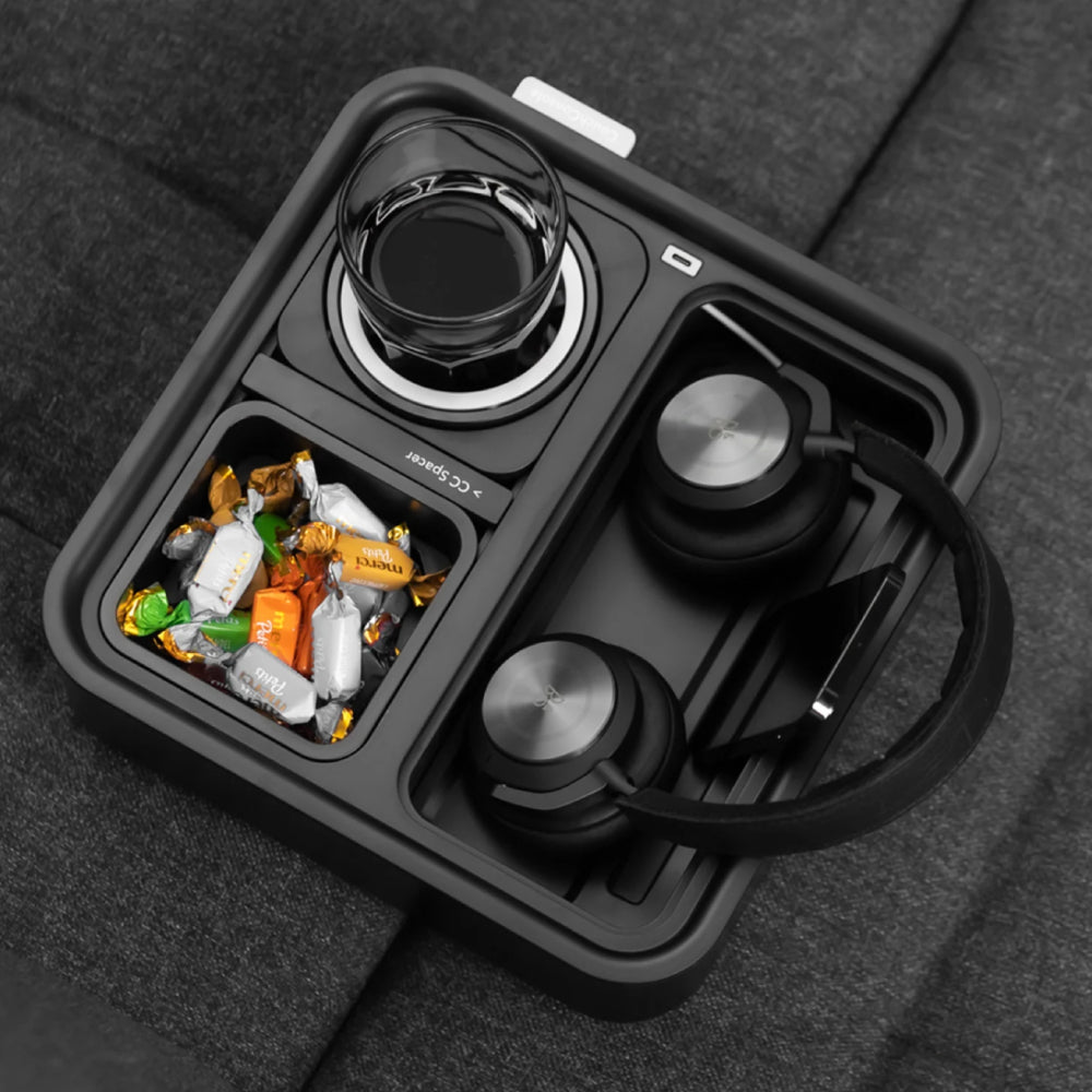 CouchConsole Cup Holder w/ Phone Stand Tray - Dark Grey - صينية CouchConsole Cup Holder w/ Phone Stand Tray - Dark Grey - صينية