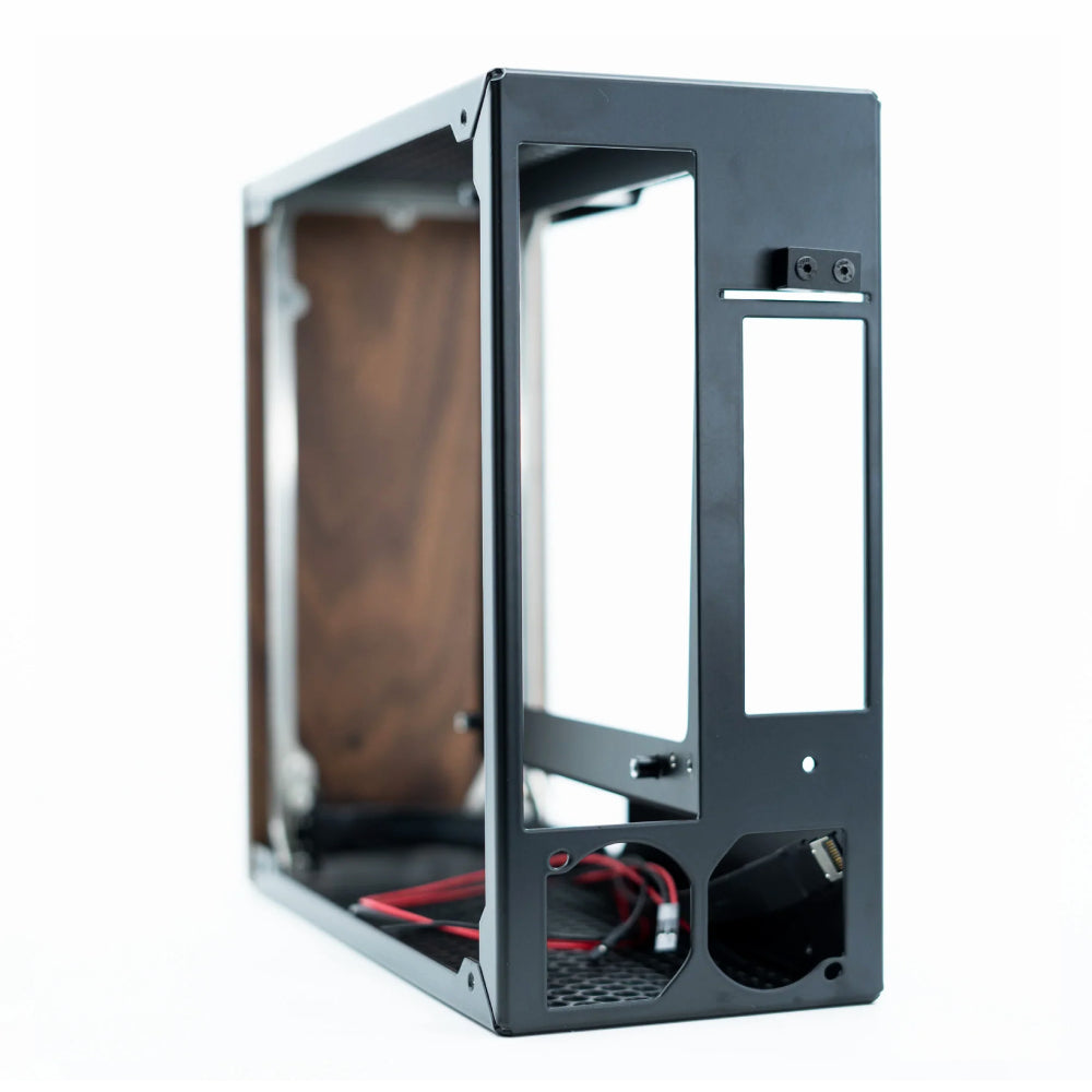 Densium 4 Plus V2 SFF Mini ITX Tower Case w/ Hardwood Front Panel - Black/Walnut - صندوق - Store 974 | ستور ٩٧٤
