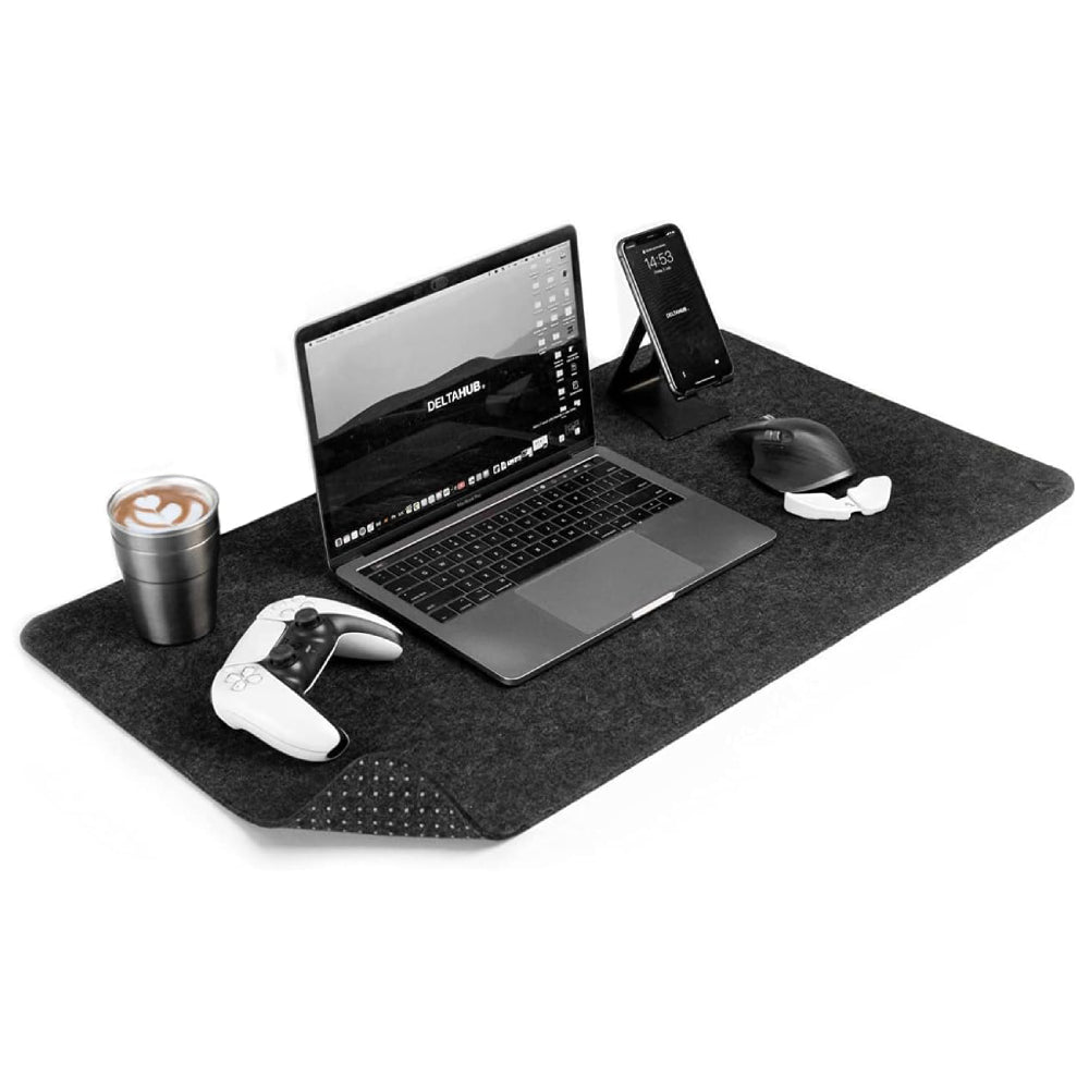 Deltahub Minimalistic Desk Pad - Dark Grey - L - حصيرة فأرة - Store 974 | ستور ٩٧٤