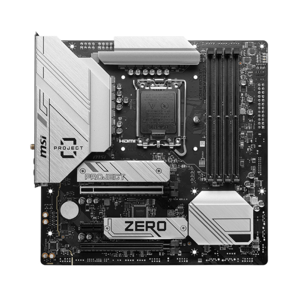 MSI B760M Project Zero Wi-Fi DDR5 LGA 1700 mATX Gaming Motherboard - لوحة أم - Store 974 | ستور ٩٧٤