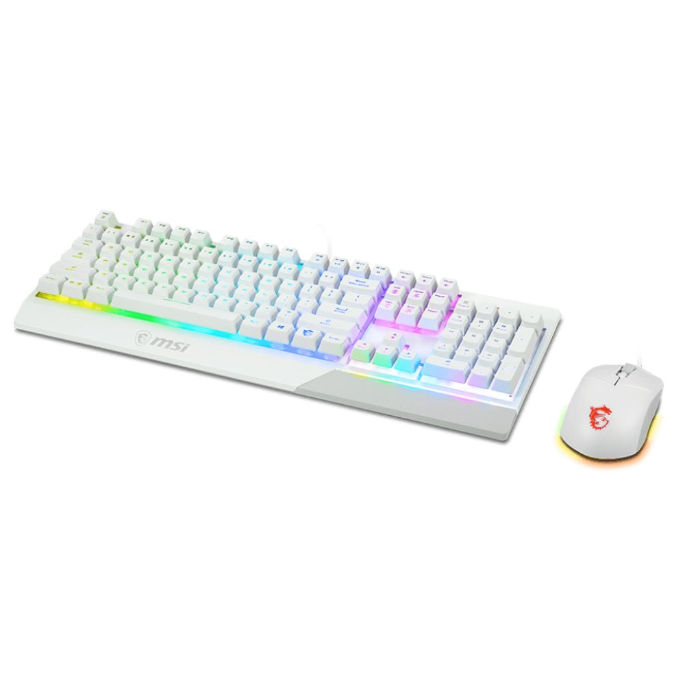 MSI Vigor GK30 Combo Wired Keyboard and Mouse Combo - US Layout - White - تجميعة - Store 974 | ستور ٩٧٤