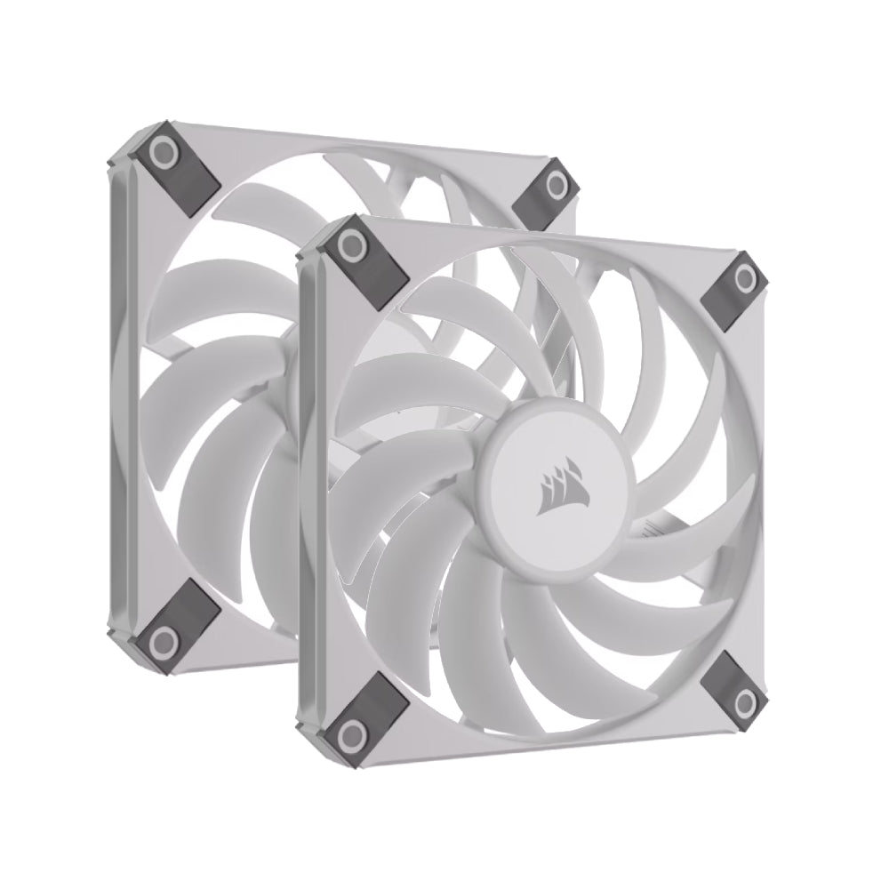 Corsair iCUE AF120 RGB Slim 120mm PWM Fluid Dynamic Bearing Twin Fan - White - مروحة - Store 974 | ستور ٩٧٤