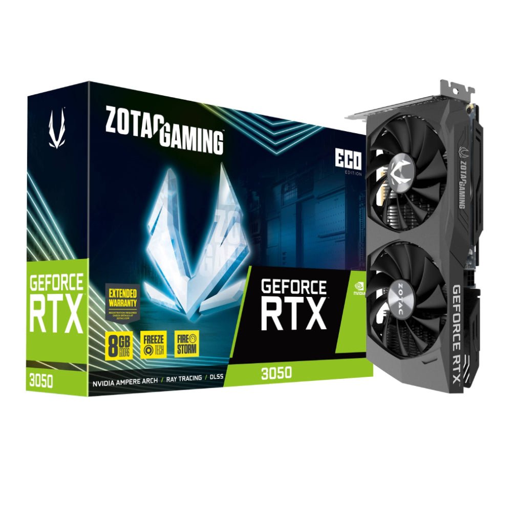 Zotac Gaming GeForce RTX 3050 Eco 8GB GDDR6 Graphics Card ZT-A30500K-10M - كرت الشاشة - Store 974 | ستور ٩٧٤