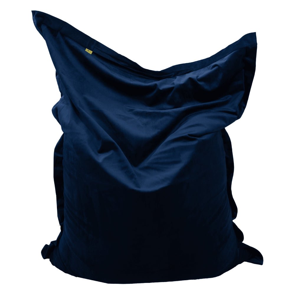 Lazy Panda Handmade Velvet Giant Bean Bags - Blue - مقعد جلدي - Store 974 | ستور ٩٧٤