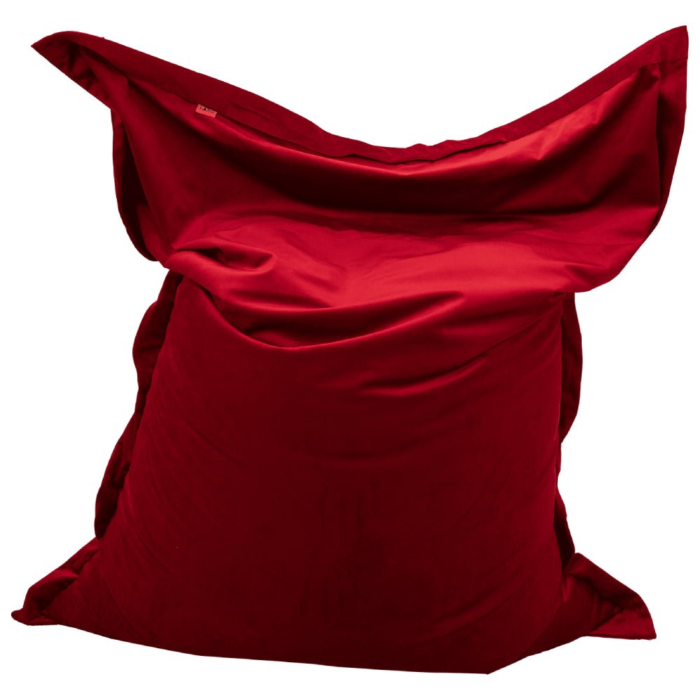 Lazy Panda Handmade Velvet Giant Bean Bags - Red - مقعد جلدي - Store 974 | ستور ٩٧٤