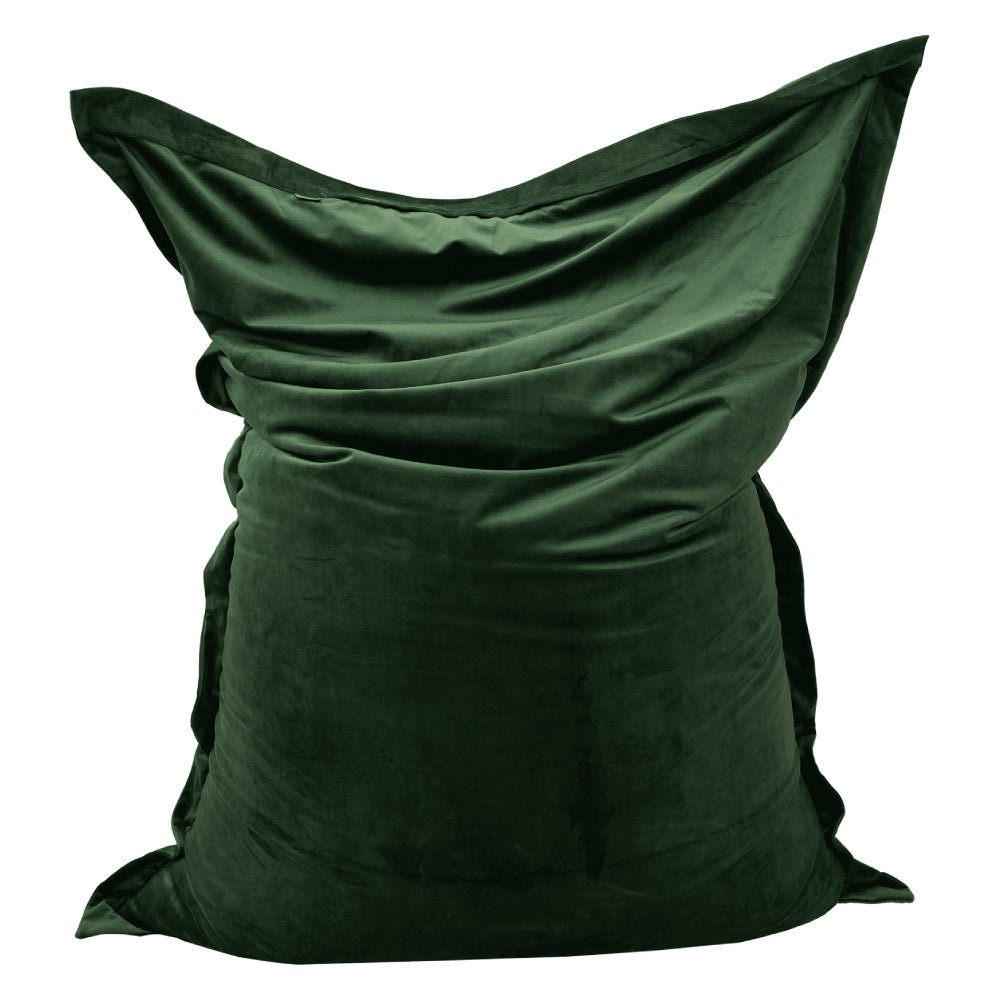 Lazy Panda Handmade Velvet Giant Bean Bags - Green - مقعد جلدي - Store 974 | ستور ٩٧٤