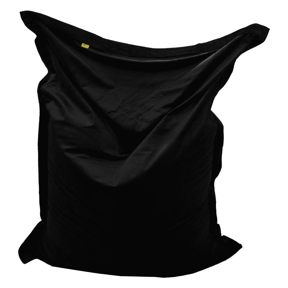 Lazy Panda Handmade Velvet Giant Bean Bags - Black - مقعد جلدي - Store 974 | ستور ٩٧٤