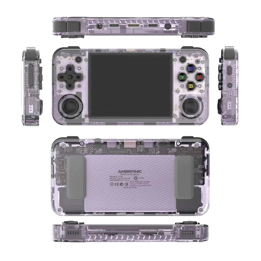 Anbernic RG35XX H Handheld Gaming Console 64GB - Transparent Purple - جهاز ألعاب  - Store 974 | ستور ٩٧٤