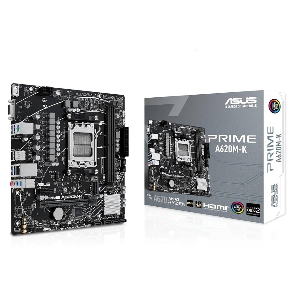 Asus Prime A620M-K Wi-Fi DDR5 AM5 AMD micro-ATX Gaming Motherboard - اللوحة الأم - Store 974 | ستور ٩٧٤
