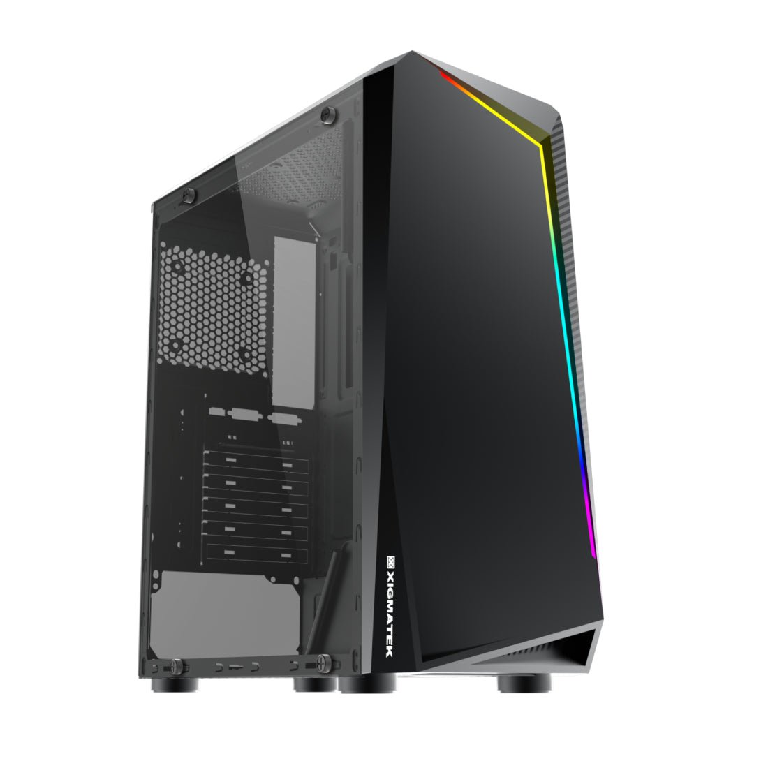 Xigmatek Vortex Tempered Glass ATX Mid Tower Case - Black - صندوق Xigmatek Vortex Tempered Glass ATX Mid Tower Case - Black - صندوق