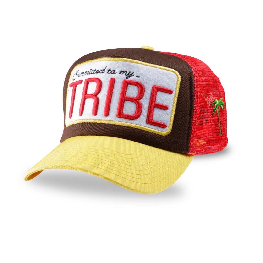 Tribe Adults Cap - Brown/Yellow/Red - قبعة