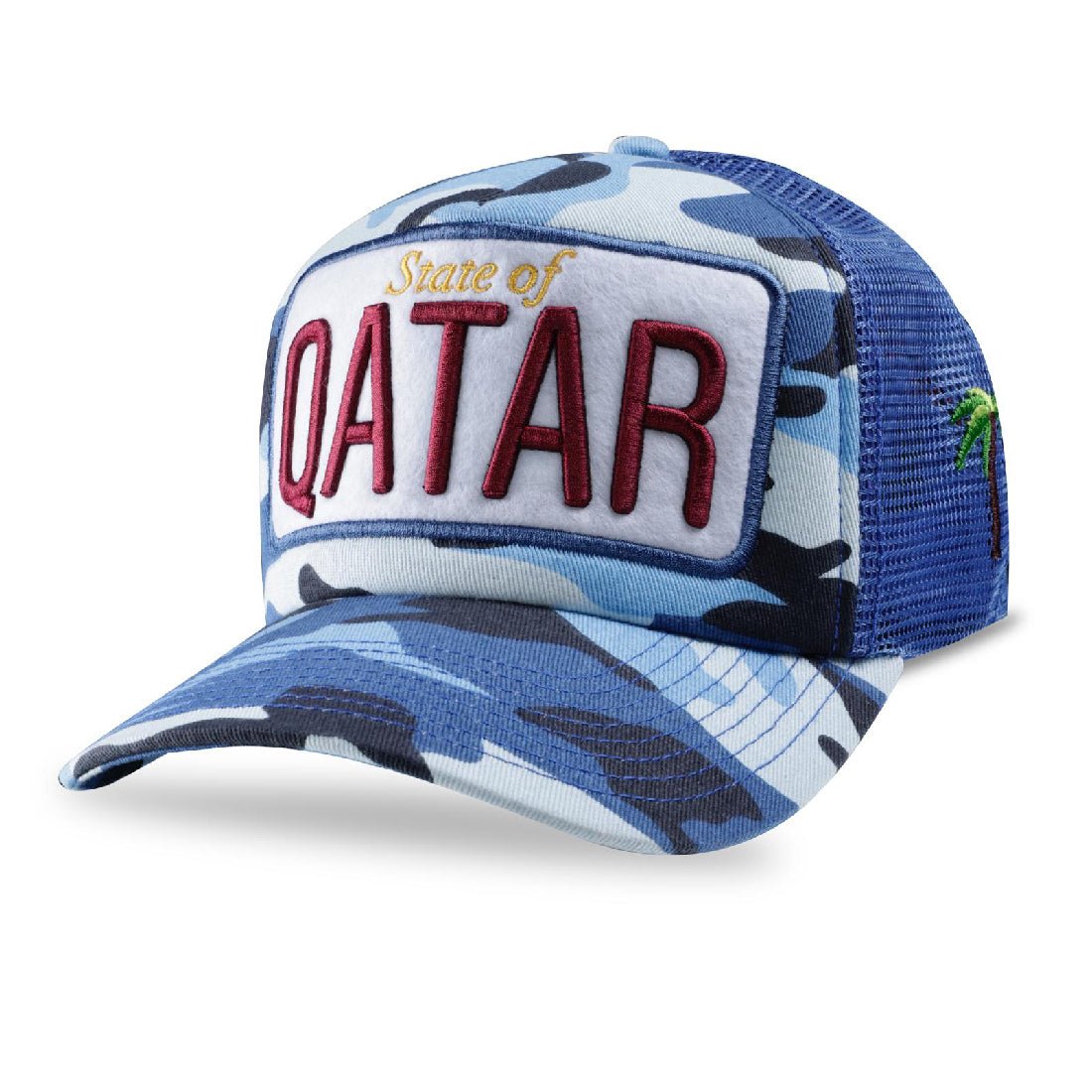 Tribe Qatar Camo Adults Cap - Blue - قبعة - Store 974 | ستور ٩٧٤