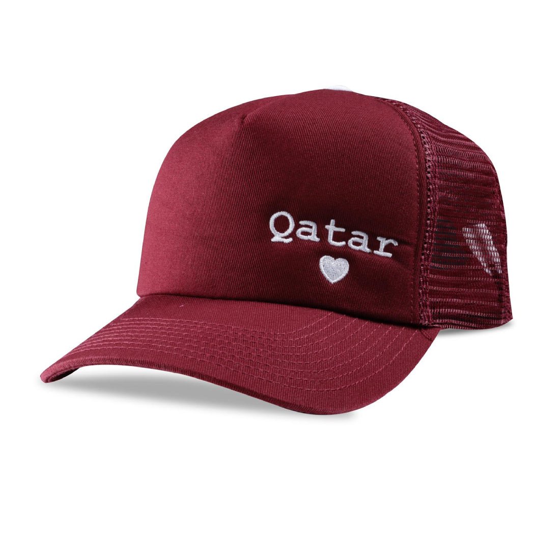 Tribe Qatar Small Heart Junior Cap - Maroon/White - قبعة - Store 974 | ستور ٩٧٤