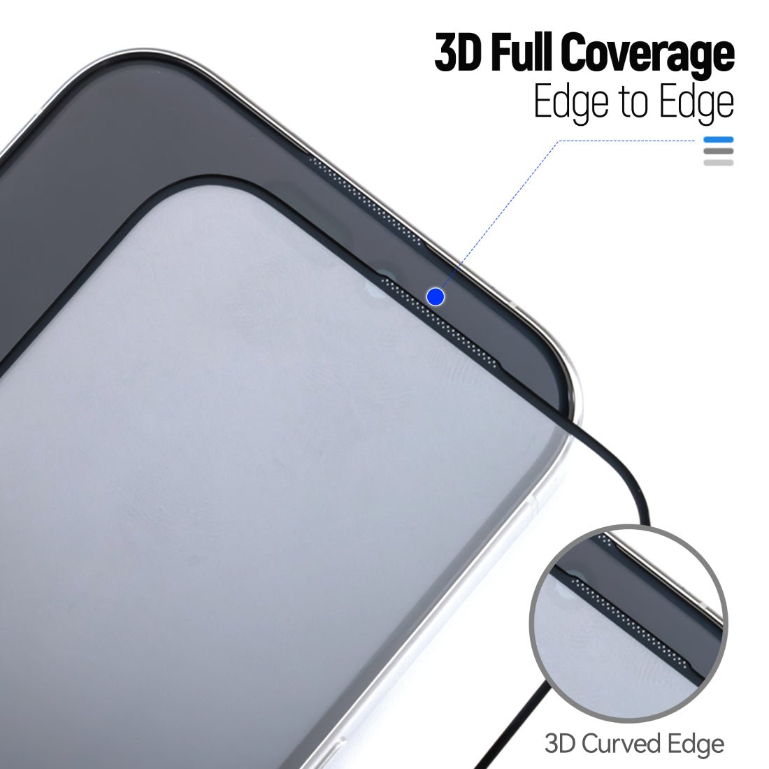 Blueo 3D Curved Hot bending Tempered Glass HD with applicator - iPhone15 Pro 6.1 - أكسسوار - Store 974 | ستور ٩٧٤