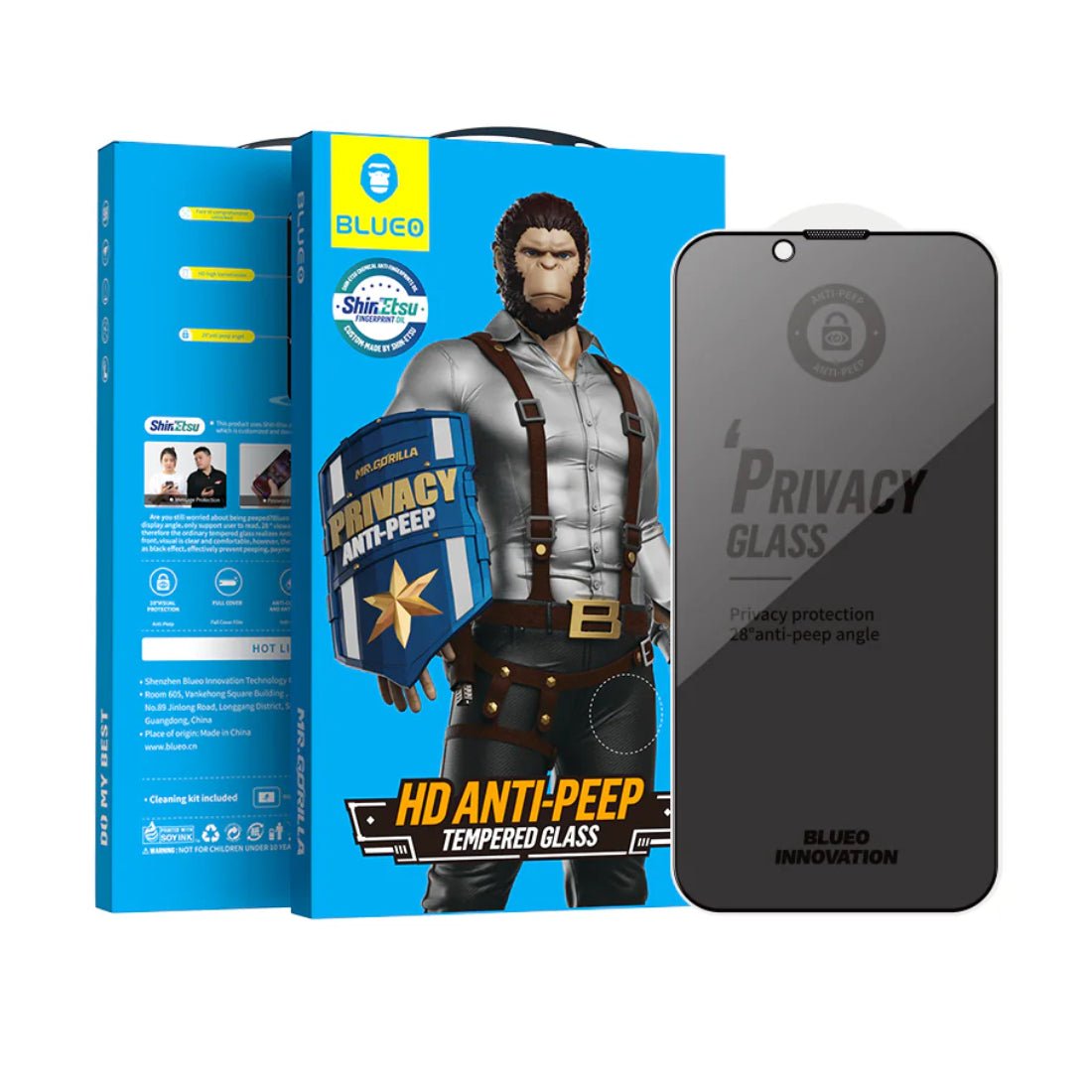 Blueo Full Cover Anti-Peep Glass - iPhone14 Pro 6.1 - أكسسوار Blueo Full Cover Anti-Peep Glass - iPhone14 Pro 6.1 - أكسسوار