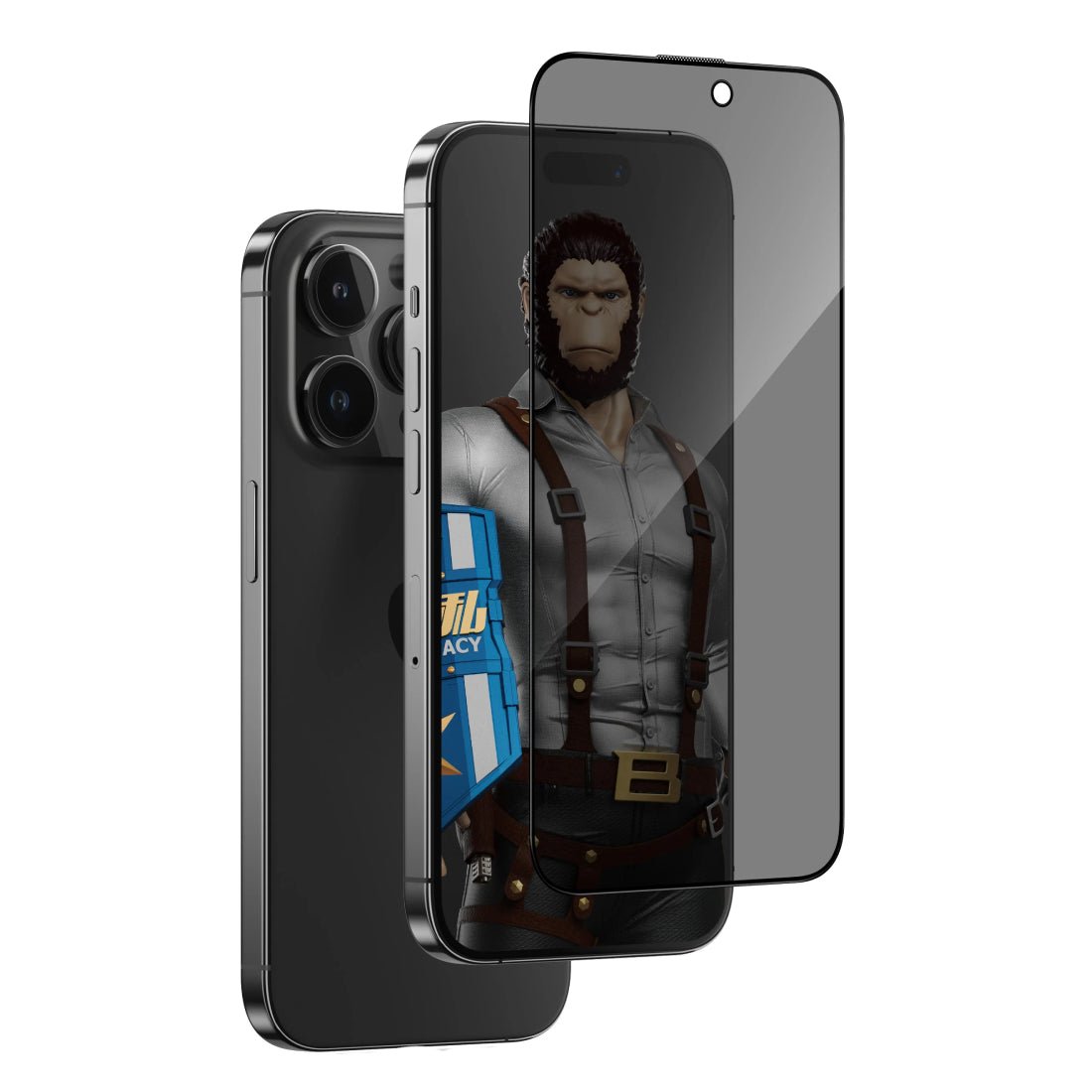 Blueo Full Cover Anti-Peep Glass - iPhone14 Pro 6.1 - أكسسوار Blueo Full Cover Anti-Peep Glass - iPhone14 Pro 6.1 - أكسسوار