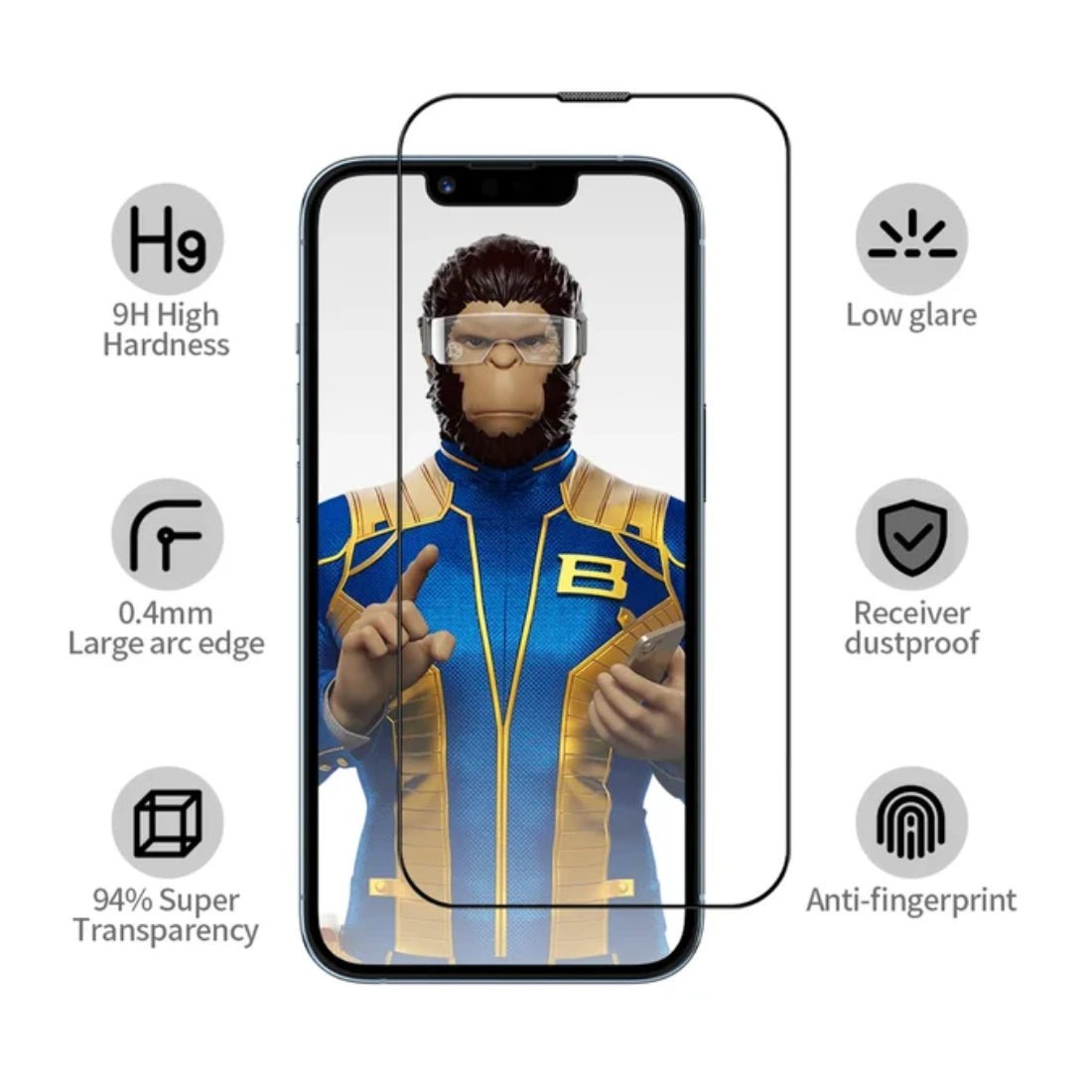 Blueo Ultra Clear AR Anti-Reflective HD Glass with applicator - iPhone15 Pro 6.1 - أكسسوار - Store 974 | ستور ٩٧٤