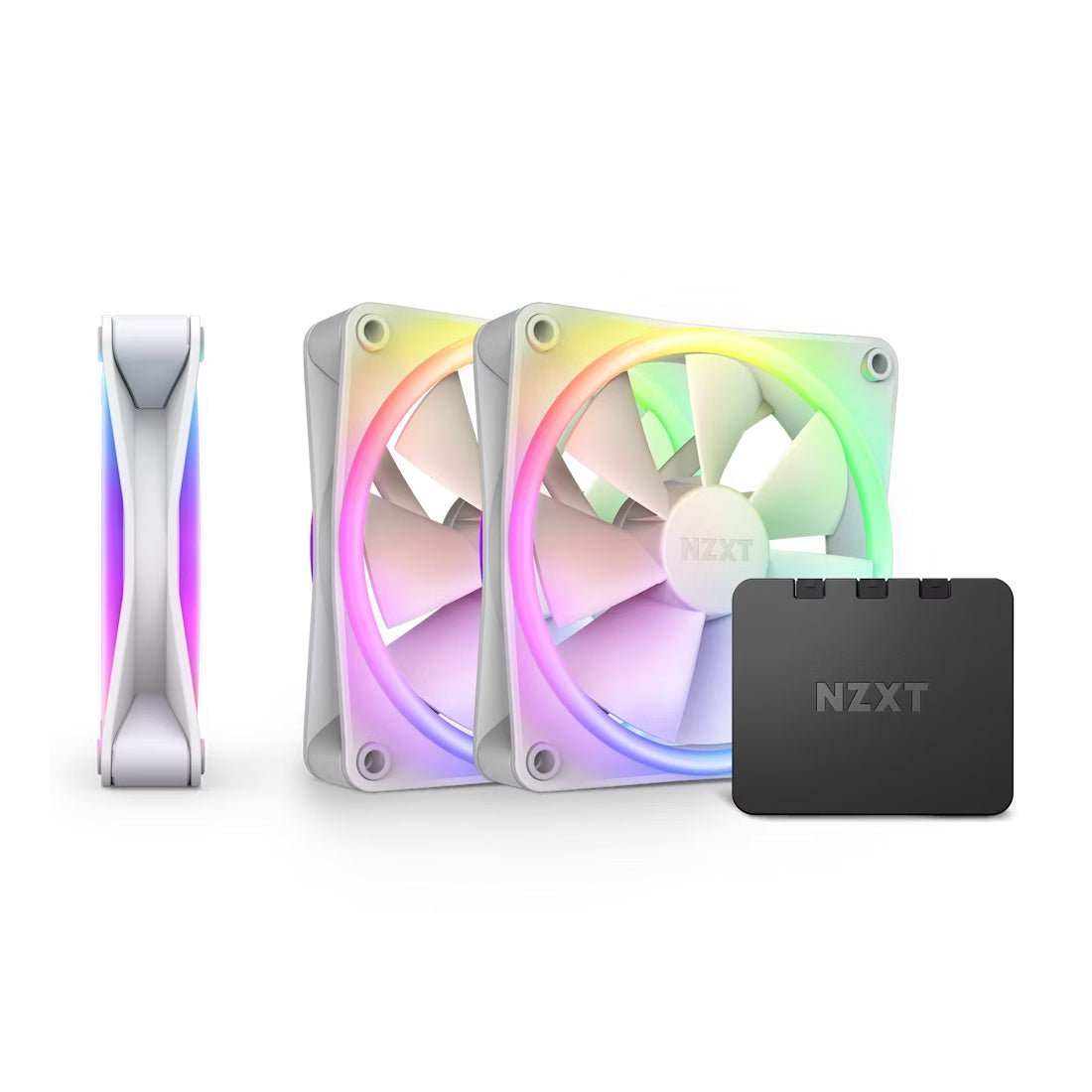 NZXT F120 120mm RGB Duo Triple Pack Fans - White - مروحة NZXT F120 120mm RGB Duo Triple Pack Fans - White - مروحة