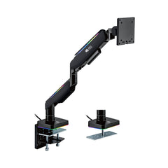 Epic Gamers Elite Single Gas Spring RGB Monitor Arm - Black - حامل شاشة