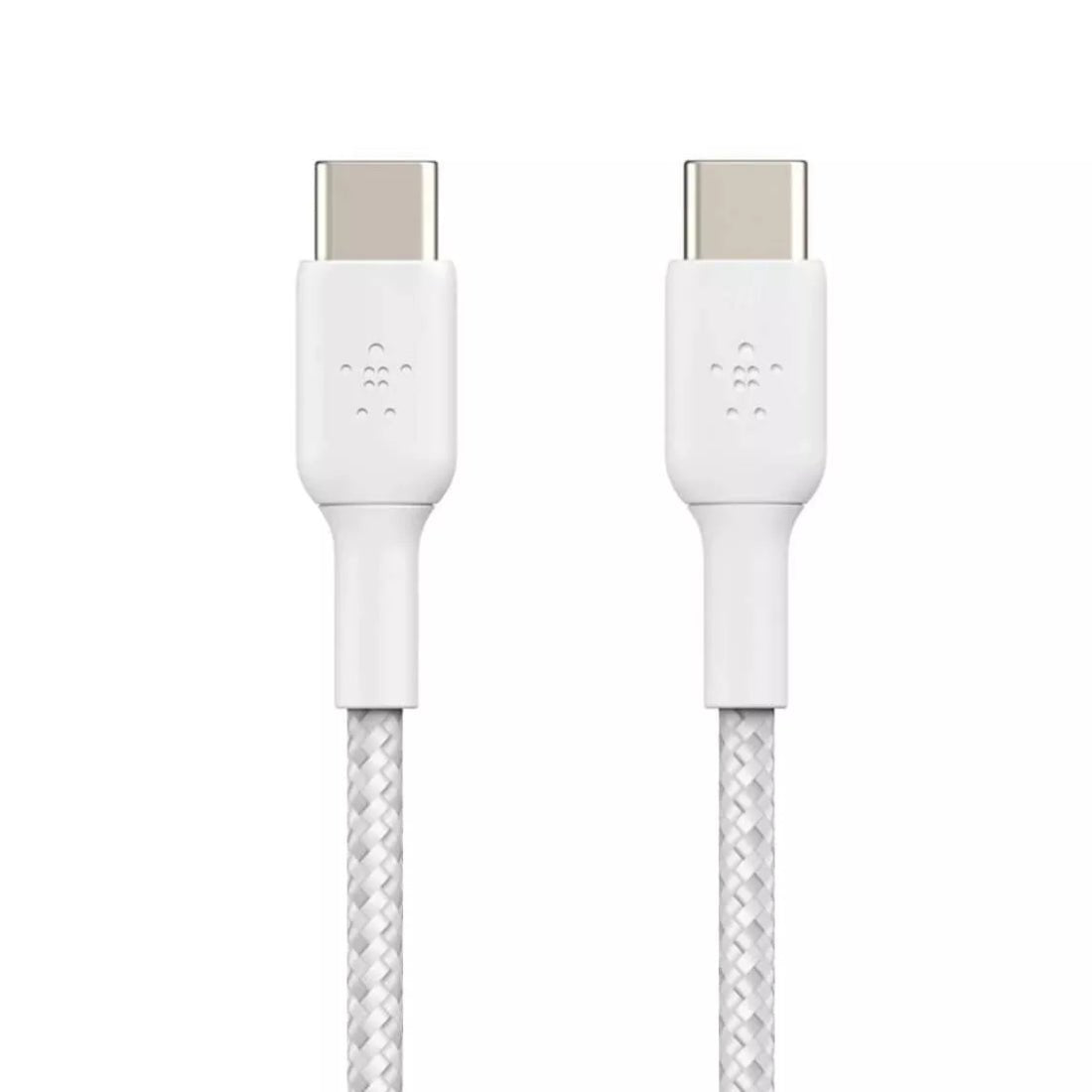 Belkin Boostarge مضفر USB -C إلى Cable USB -C 2M - أبيض - كAbl شحn Belkin Boostarge مضفر USB -C إلى Cable USB -C 2M - أبيض - كAbl شحn