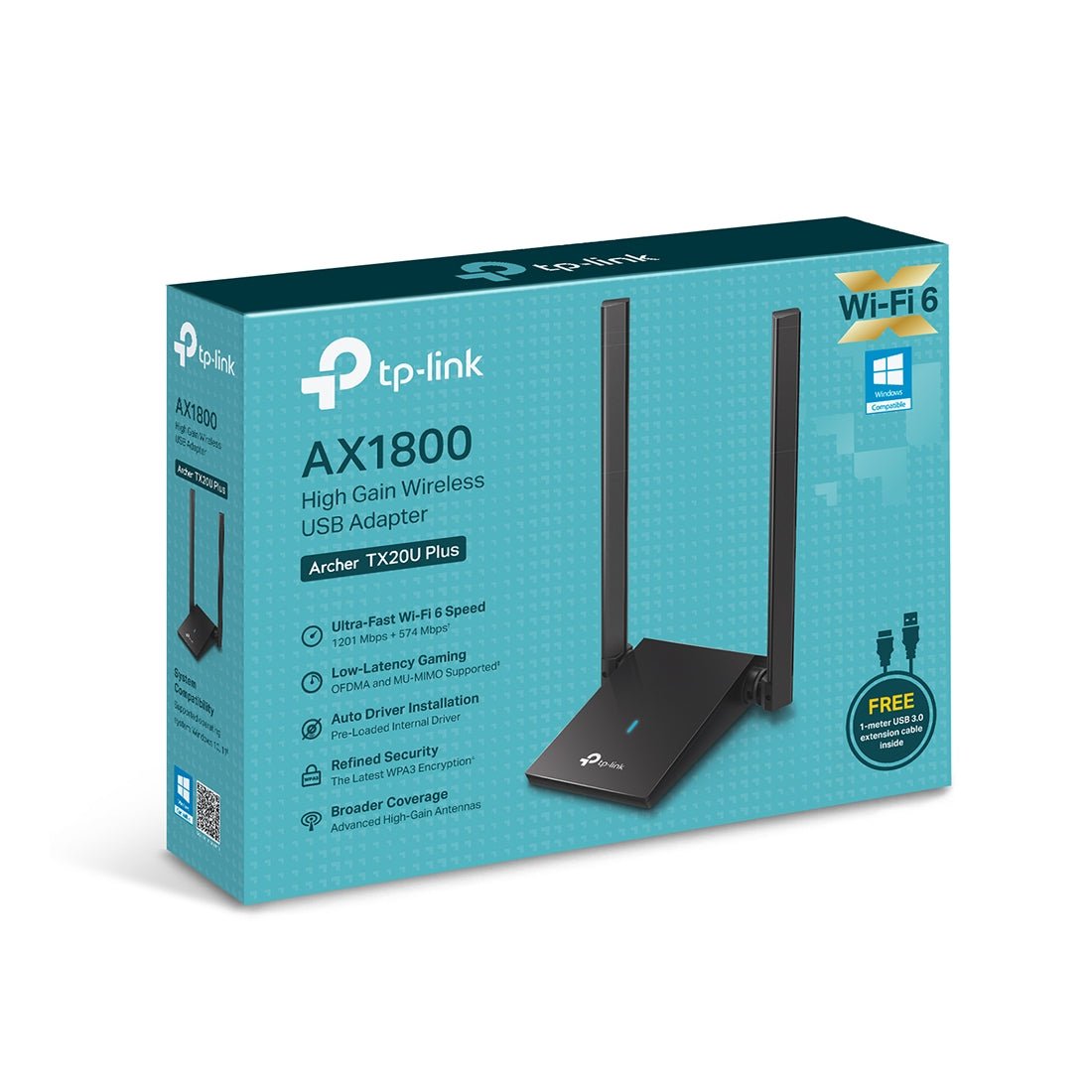  TP - Link TX20U Plus AX1800 Dual Antennas High Gain Wireless USB Adapter - محول واي فاي - Store 974 | ستور ٩٧٤