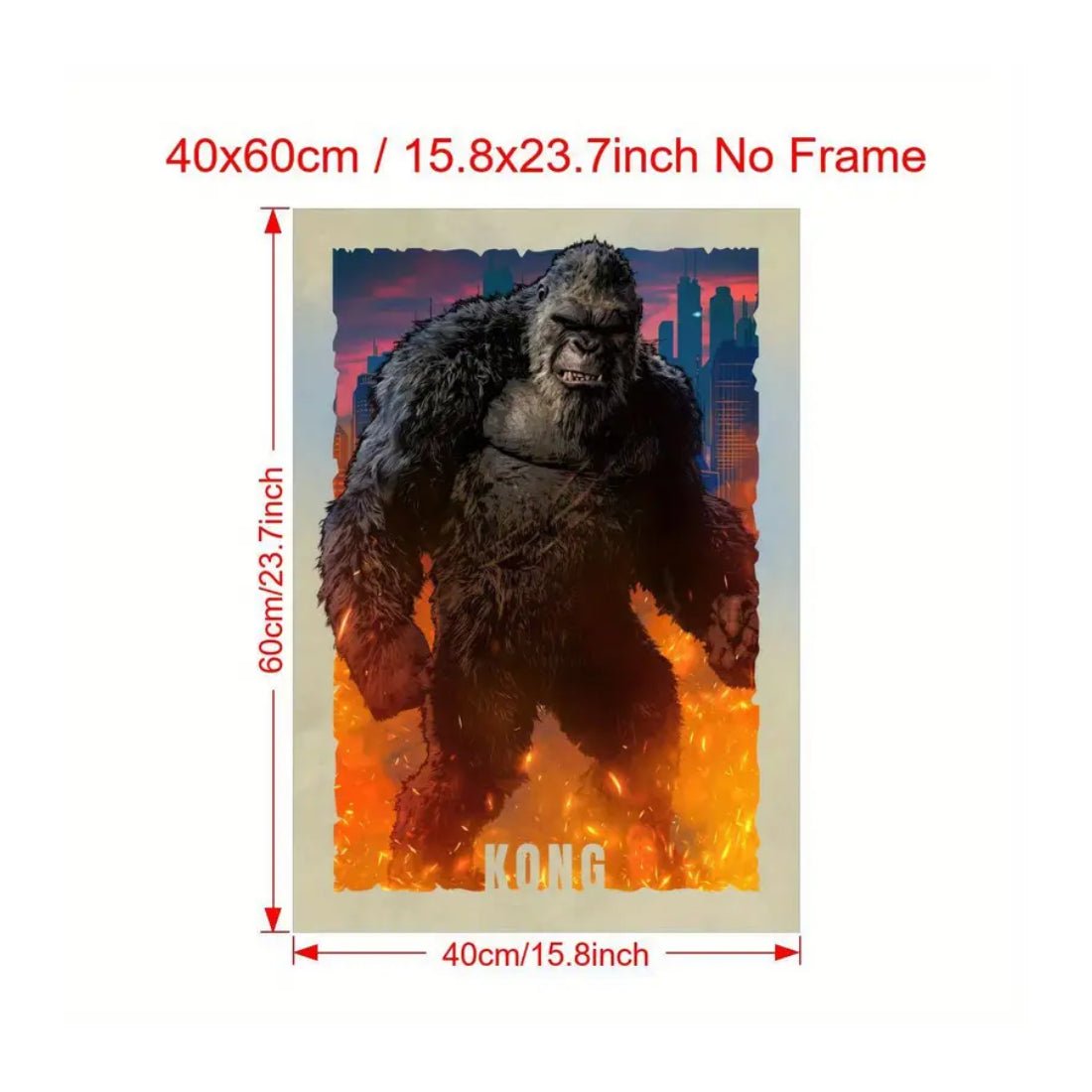 King Kong Gorilla Wall Art Poster (40x60cm) - 1 Piece - ملصق - Store 974 | ستور ٩٧٤