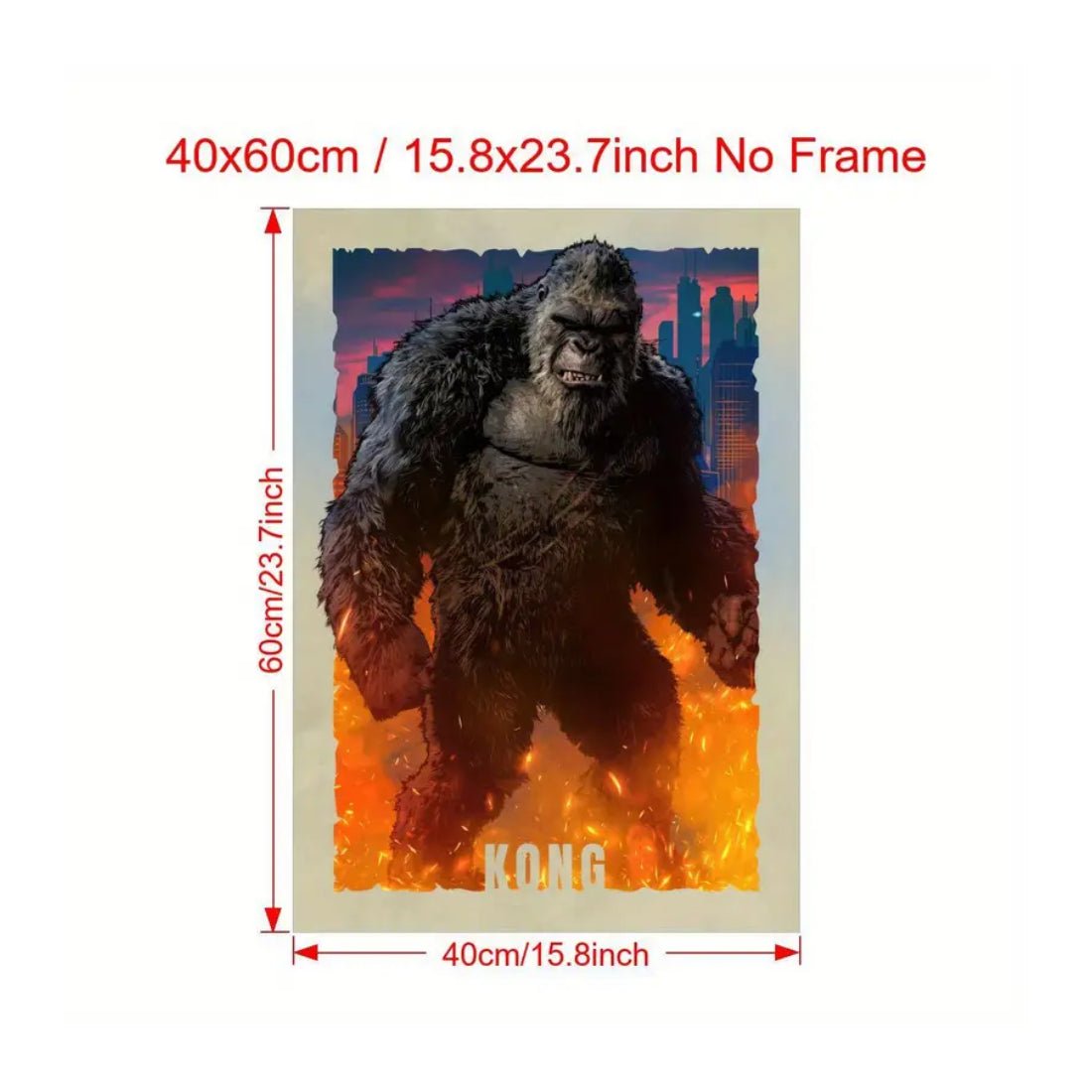 King Kong Gorilla Wall Art Poster (40x60cm) - 1 Piece - ملصق King Kong Gorilla Wall Art Poster (40x60cm) - 1 Piece - ملصق