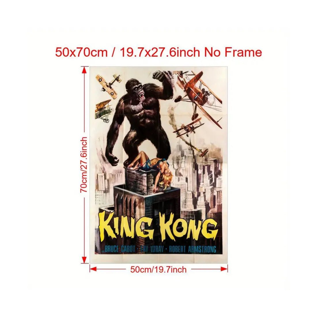 King Kong 1933 Movie Wall Art Poster (50x70cm) - 1 Piece - ملصق - Store 974 | ستور ٩٧٤