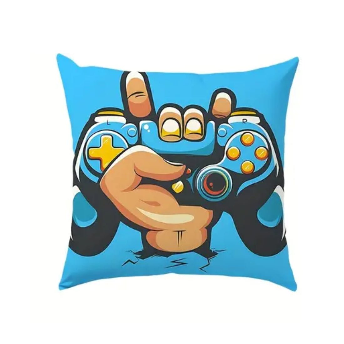 Gaming Controller Design Pillow Cover (45x45cm) - Blue - غلاف وسادة - Store 974 | ستور ٩٧٤