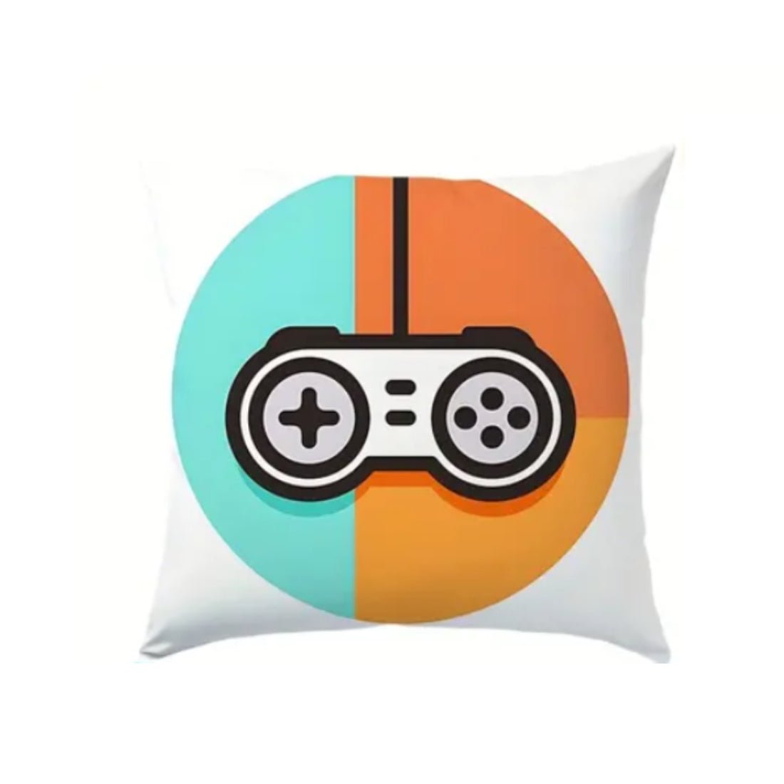 Gaming Controller Design Pillow Cover (45x45cm) - White - غلاف وسادة - Store 974 | ستور ٩٧٤