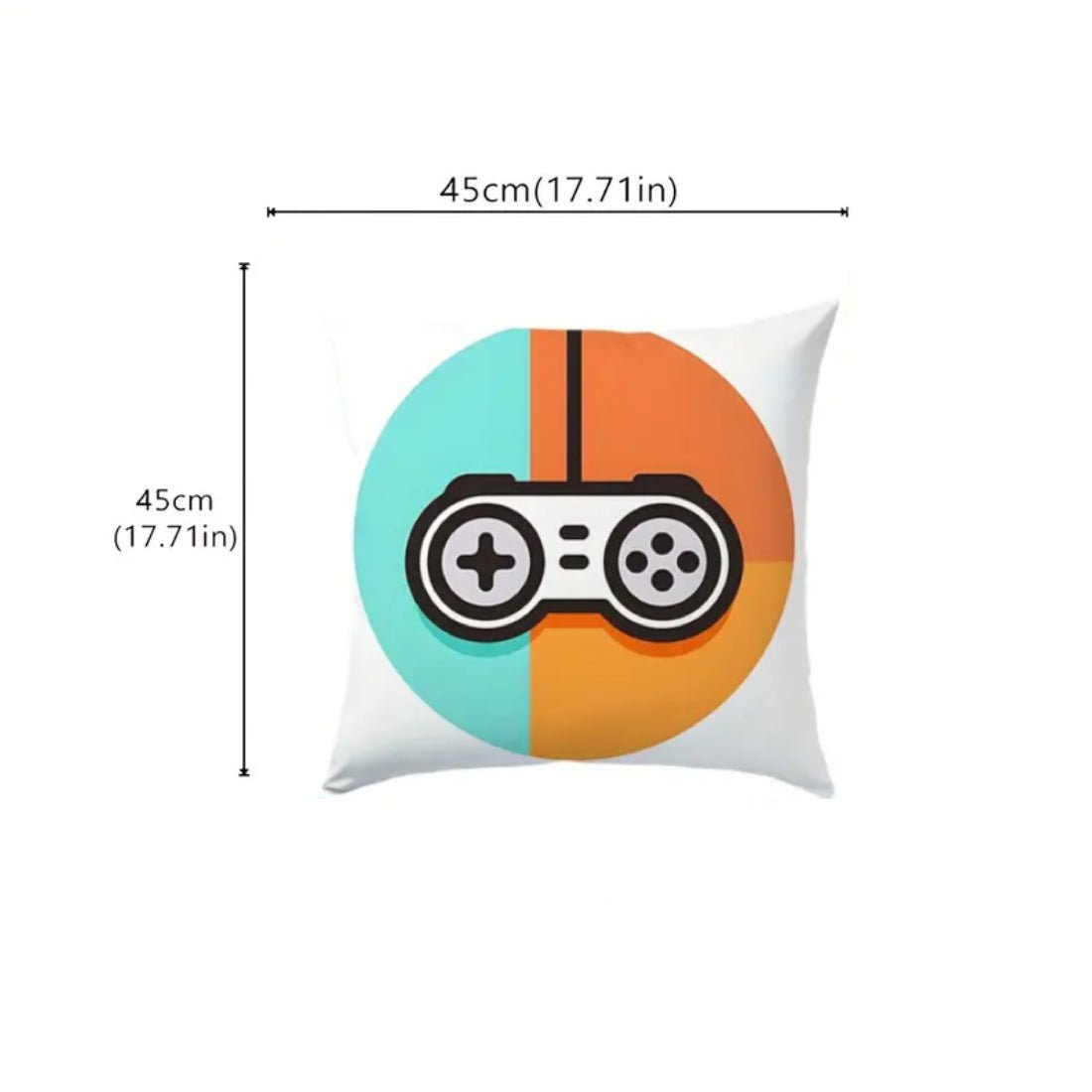 Gaming Controller Design Pillow Cover (45x45cm) - White - غلاف وسادة - Store 974 | ستور ٩٧٤