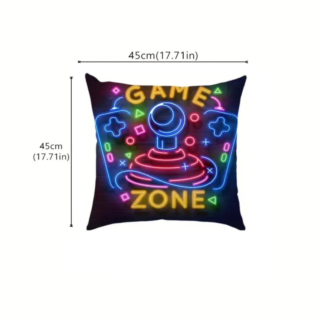 Gaming Controller Design Pillow Cover (45x45cm) - Black - غلاف وسادة - Store 974 | ستور ٩٧٤