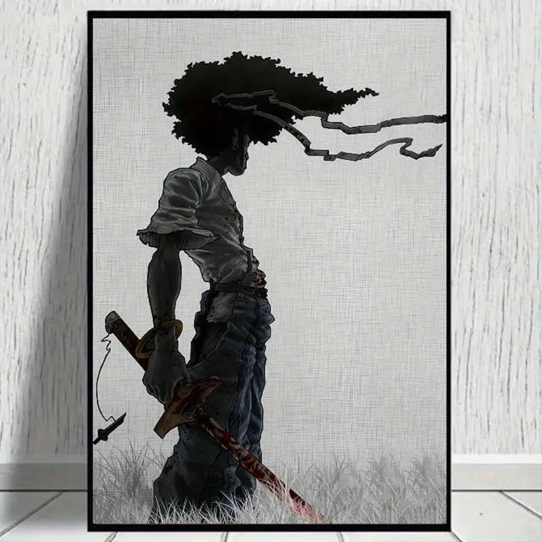 African Samurai Canvas Poster (40x1x60cm) - 1 Piece - ملصق