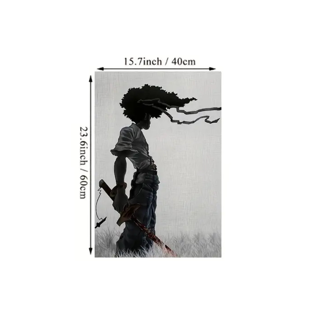 African Samurai Canvas Poster (40x1x60cm) - 1 Piece - ملصق