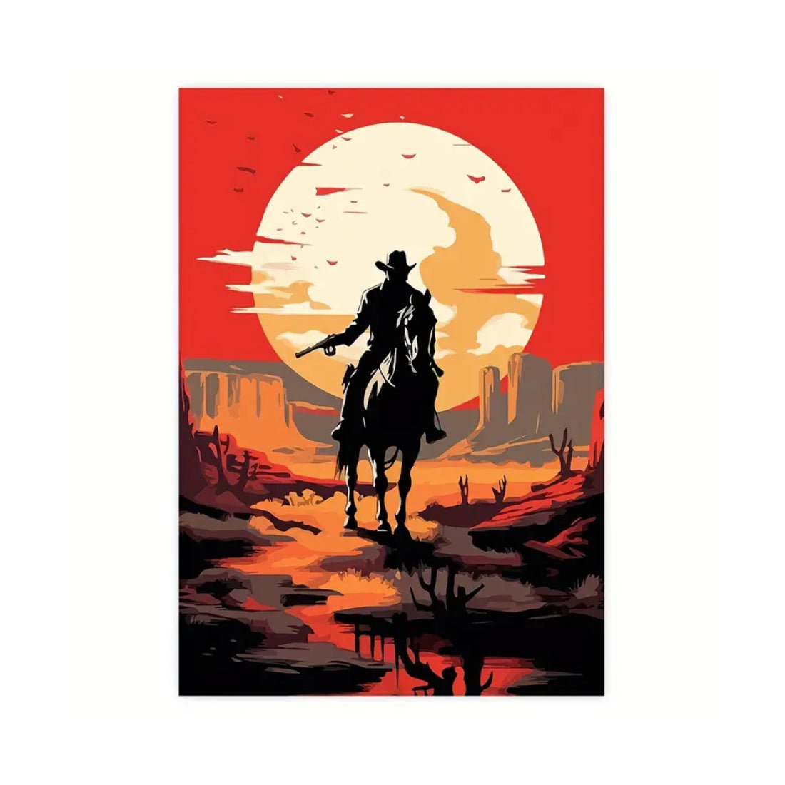 Cowboy Canvas Poster (50x1x70cm) - 1 Piece - ملصق - Store 974 | ستور ٩٧٤