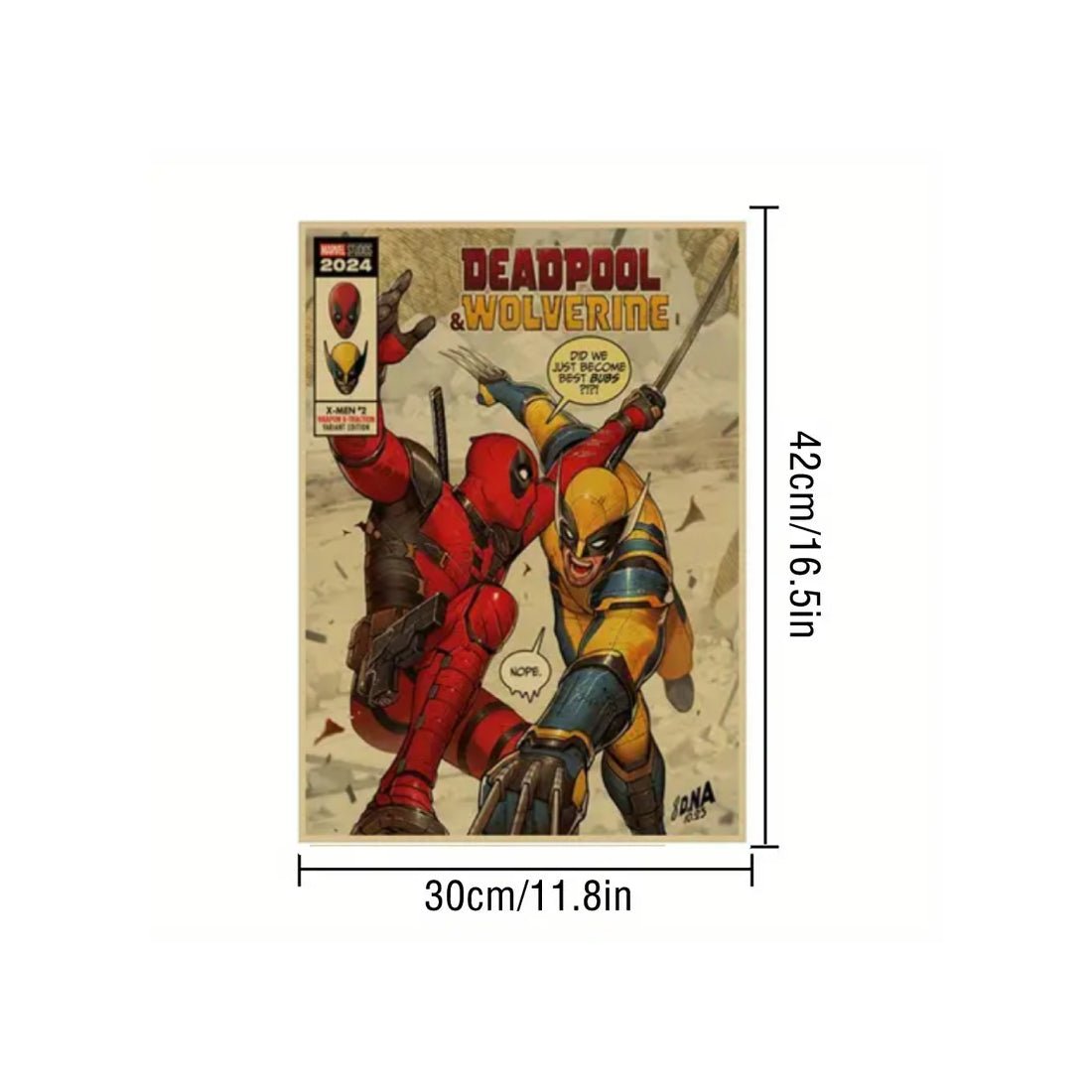 UME Deadpool & Wolverine Kraft Paper Poster -  (42X30CM) - B - ملصق - Store 974 | ستور ٩٧٤