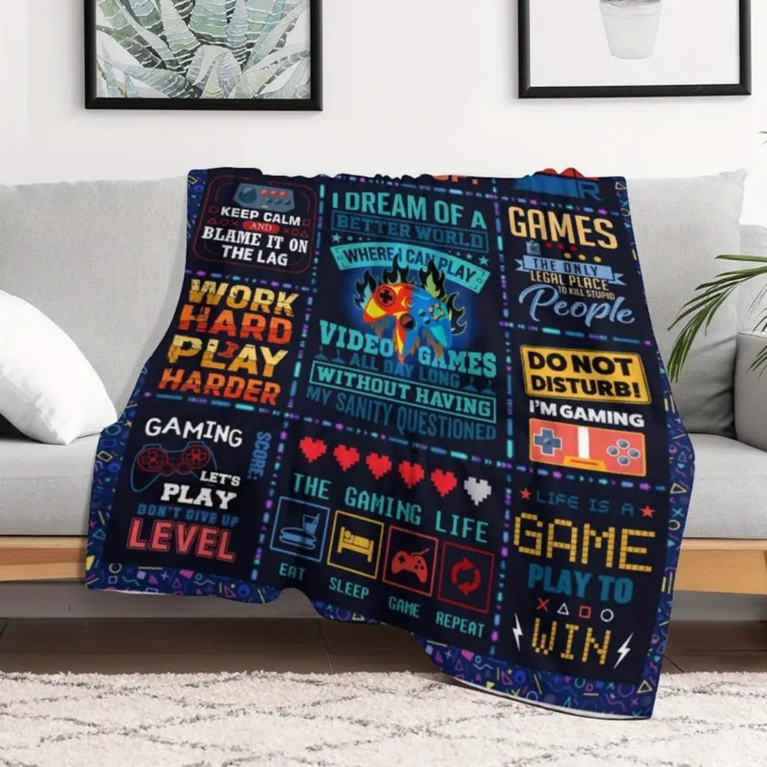 Gamer Blanket Gamepad Fleece Throw (150x1x200cm)  - 1 Pieces - غلاف - Store 974 | ستور ٩٧٤