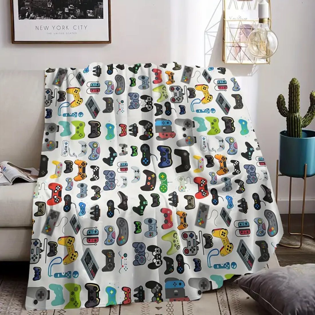 Gaming Controller Pattern Blanket (150x200cm)  - 1 Piece - غطاء - Store 974 | ستور ٩٧٤