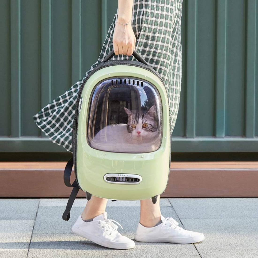 Petkit Breezy 2 Smart Cat Backpack - Green - حقيبة حيوانات أليفة - Store 974 | ستور ٩٧٤