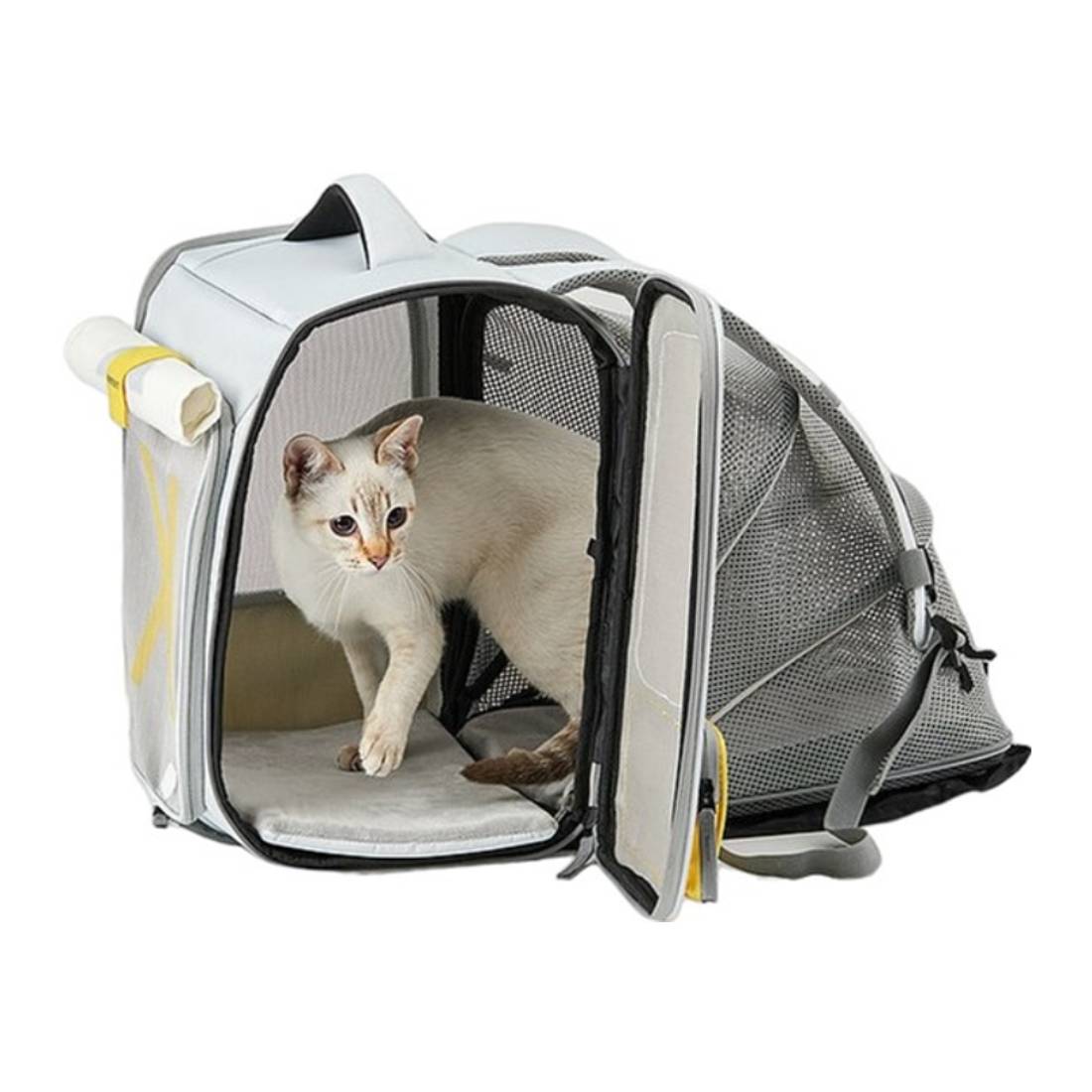 Petkit Breezy XZone Pet Carrier Smart Cat Backpack - Grey - حقيبة حيوانات أليفة - Store 974 | ستور ٩٧٤