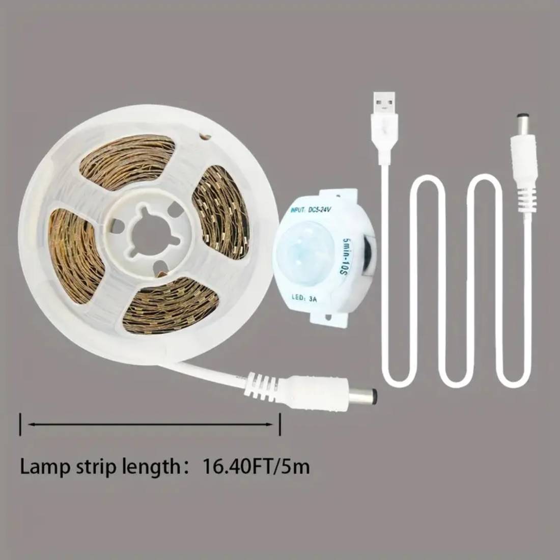 LED Light Strip Motion Sensor Light 5m - White Light - إضاءة - Store 974 | ستور ٩٧٤