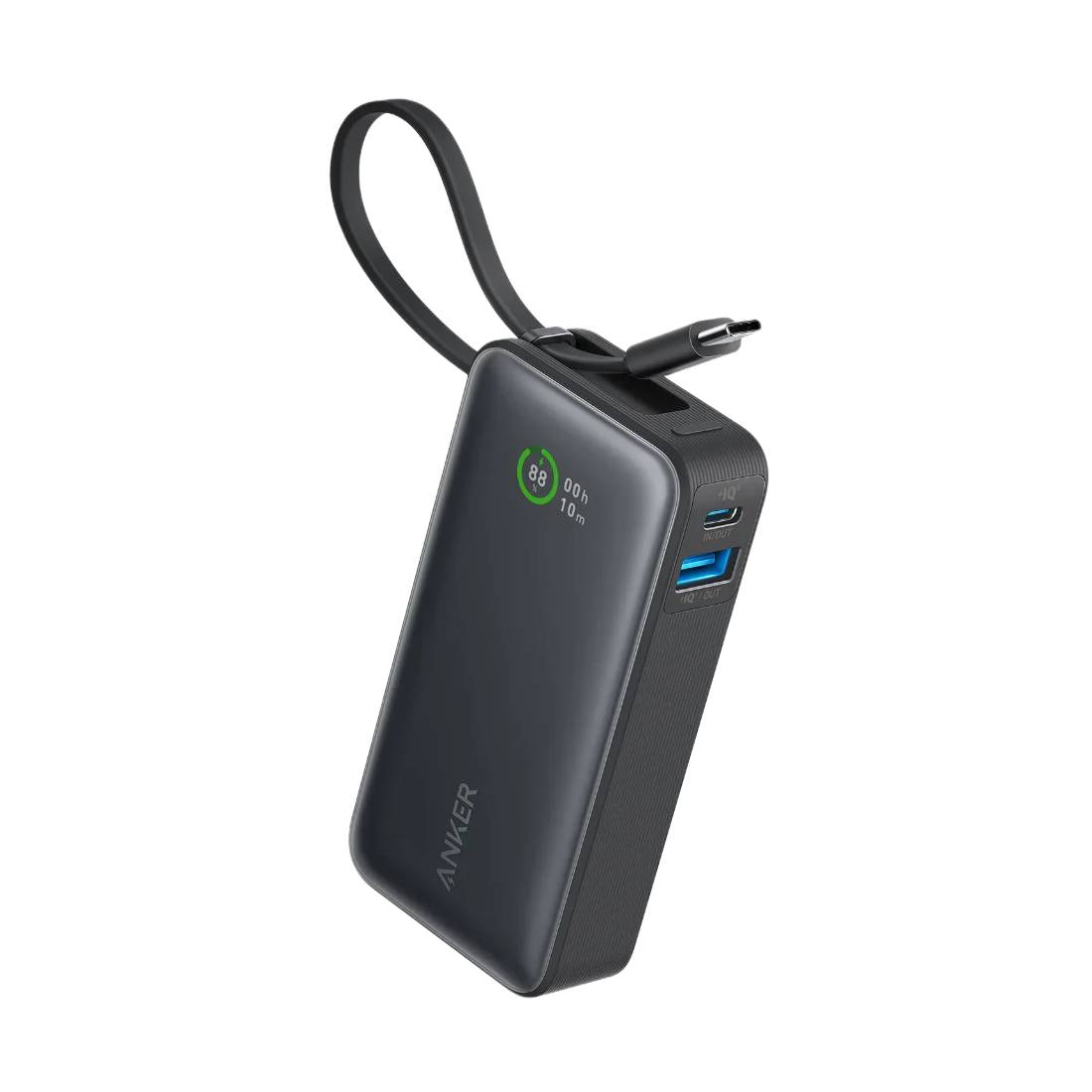 Anker Nano Powerbank 10,000mAh 30W Built In USB - C Cable - Black - مزود الطاقة - Store 974 | ستور ٩٧٤