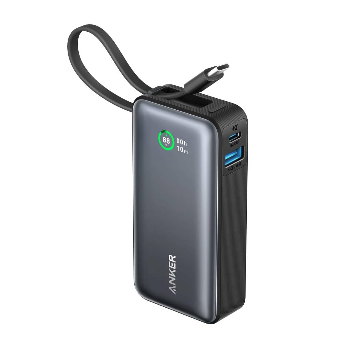 Anker Nano Powerbank 10,000mAh 30W Built In USB - C Cable - Black - مزود الطاقة - Store 974 | ستور ٩٧٤