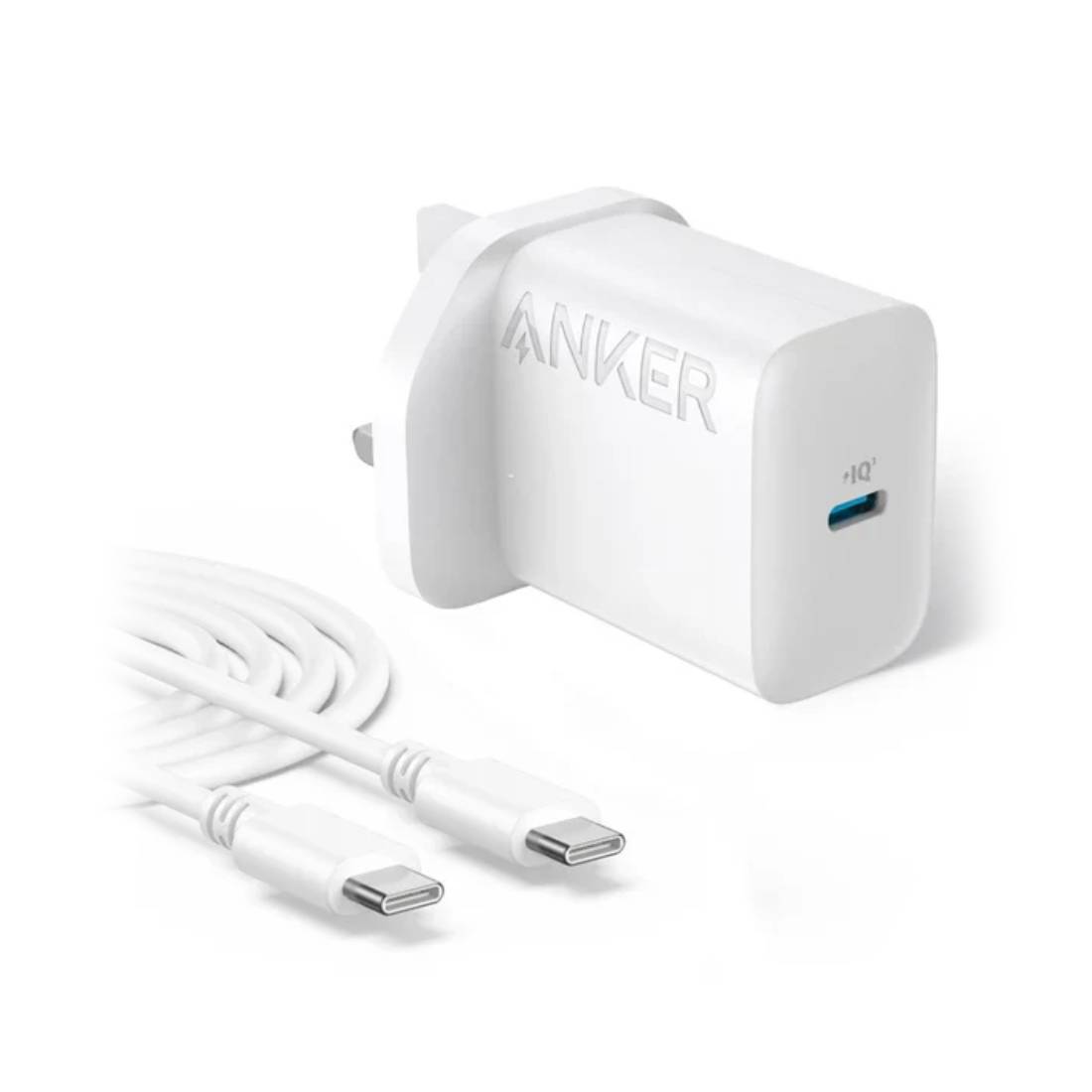 Anker Charger 20W with USB - C Cable - White - شاحن - Store 974 | ستور ٩٧٤