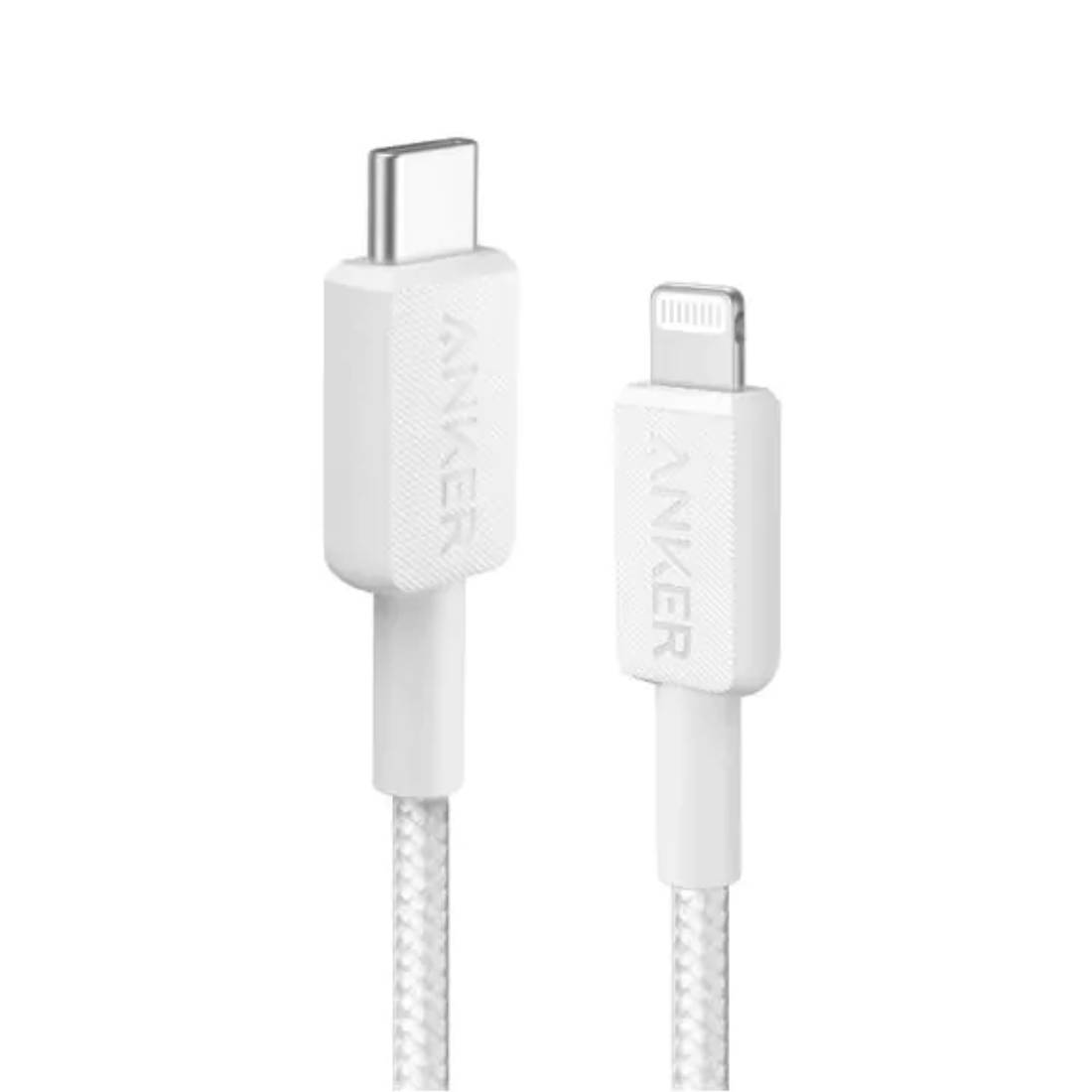 Anker Anker 322 USB - C to Lightning Cable 3ft Braided Cable - White - كابل - Store 974 | ستور ٩٧٤