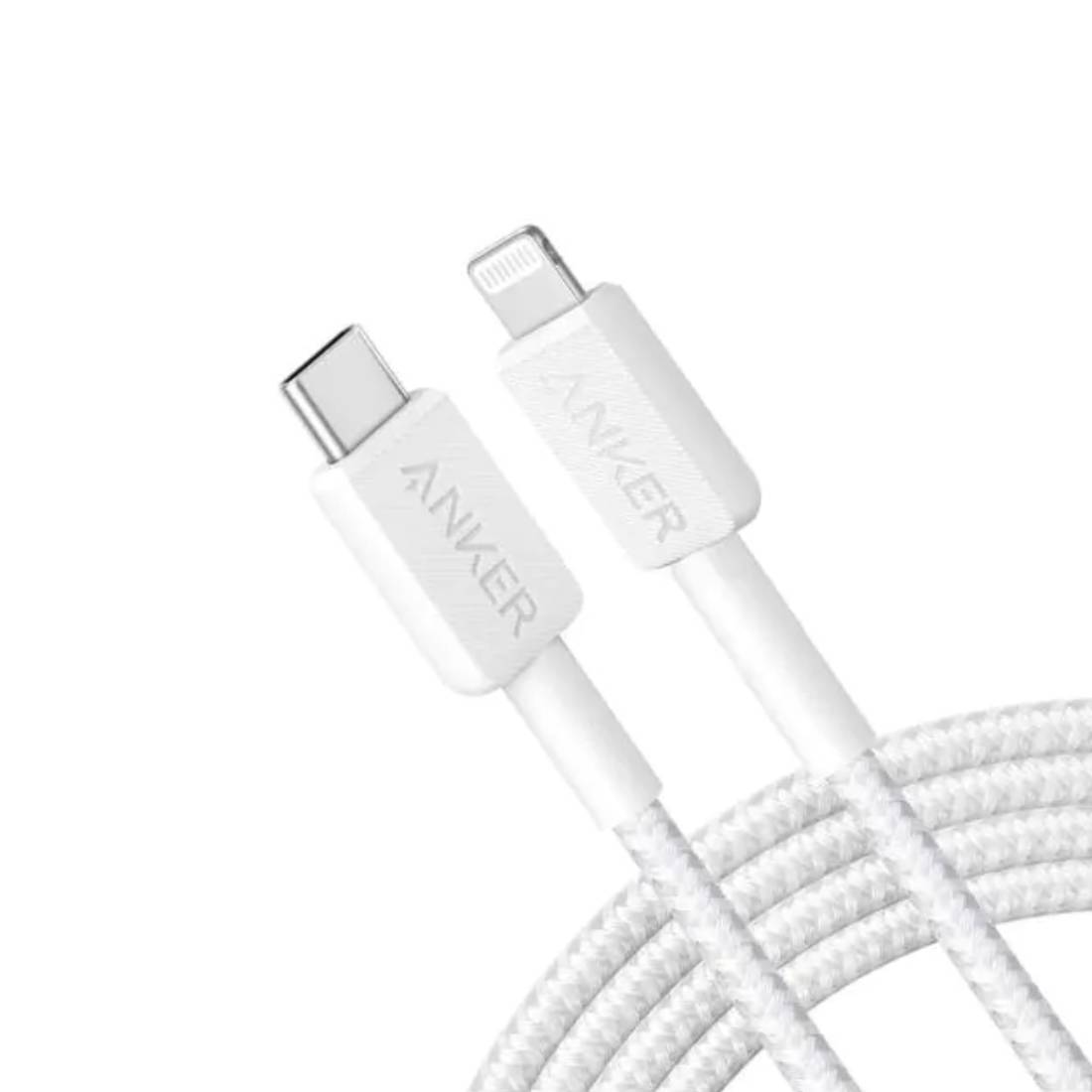 Anker Anker 322 USB - C to Lightning Cable 3ft Braided Cable - White - كابل - Store 974 | ستور ٩٧٤